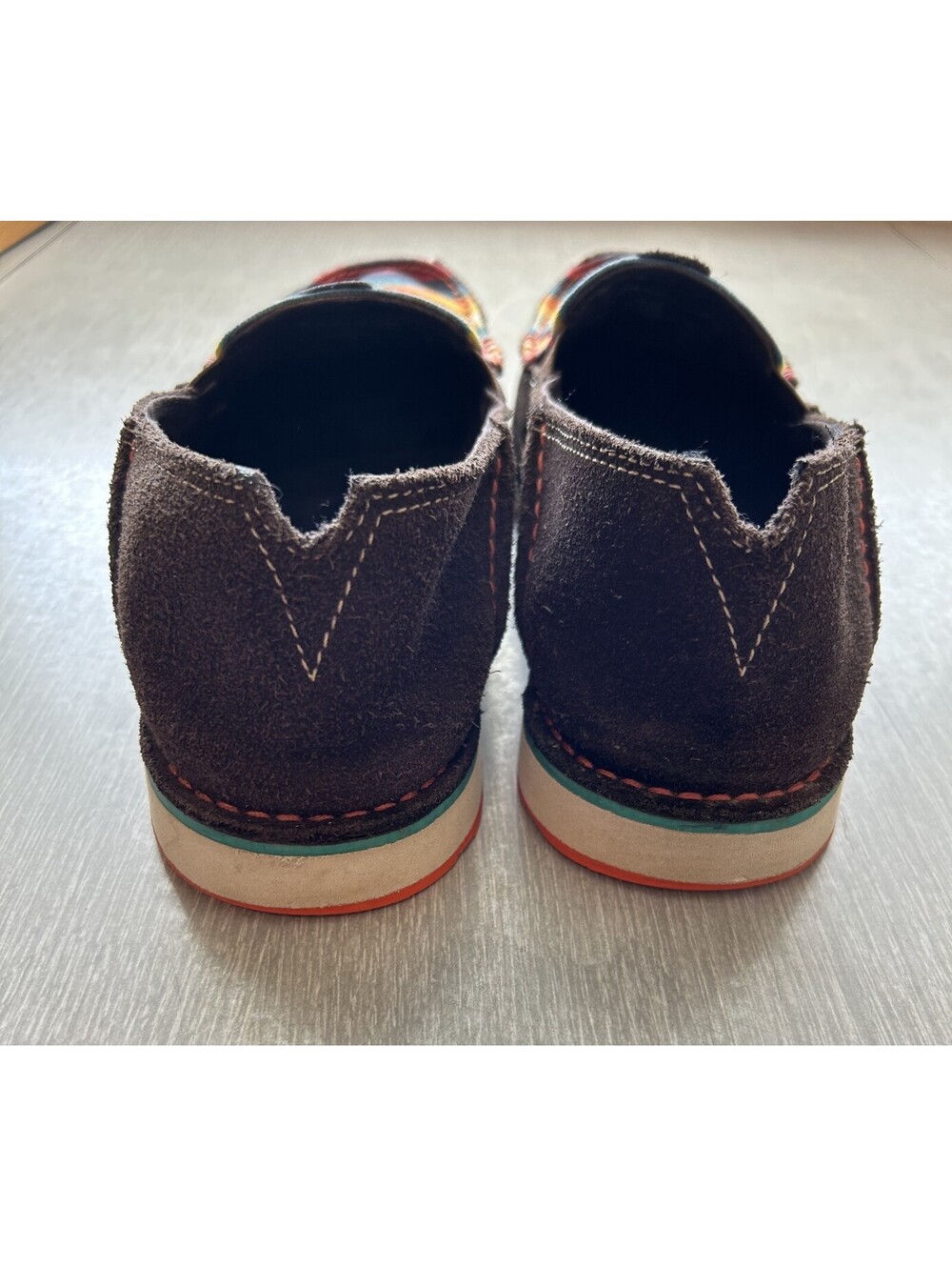 Ariat Cruisers Chocolate Boho Aztec Saddle Blanket Sunset Shoes 9B - Picture 3 of 8